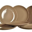 DIANE VON FURSTENBERG DVF Home Pebblestone Smoke Taupe Salad Plate Set/6 New