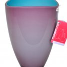 MURANO Art Glass Amethyst/Turquoise Wide Vase Carlo Nason Hand Blown Italy New