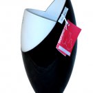 MURANO Art Glass Cased Black/White Tall Vase by Nason Hand Made Italy New