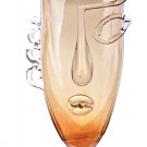 ION TAMAIAN Art Glass Amber Abstract Face One Eye Sculpture Hand Blown New
