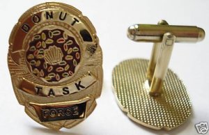 DONUT TASK FORCE Police SWAT Sheriff Badge CUFF LINKS