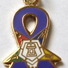 Order of the Eastern Star OES Blue Ribbon Pendant Chain