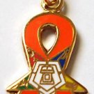 Order of the Eastern Star OES Orange Ribbon Pendant