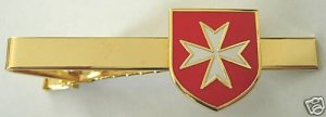 MALTESE CROSS Knights Shield Masonic TIE BAR CLIP