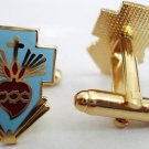 SACRED HEART JESUS Cross Pope Priest Catholic CUFFLINKS