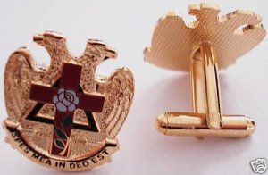 Scottish Rite Knight Rose Croix 18th Masonic Cufflinks