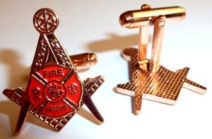 Fire Fighter Fireman Rescue Masonic Freemason Cufflinks