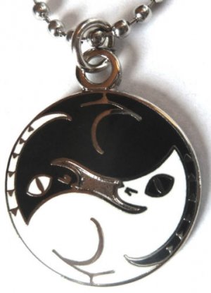 YIN YANG BLACK & WHITE CATS CHI YOGA Pendant Necklace