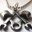 Masonic Wrench Piston Mechanic Victory Car Indian Biker Harley Pendant Necklace