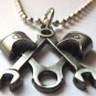 Masonic Wrench Piston Mechanic Victory Car Indian Biker Harley Pendant Necklace