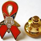 Order of the Eastern Star OES Orange Ribbon Tie Tack Jacket Hat Lapel Pin