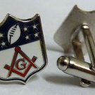 Masonic Football NFL York Scottish Square Compass Freemason Cufflinks Cuff Links