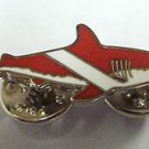 SCUBA DIVER Flag Great Tank Tiger White Shark Hat Jacket Vest Tie Tac Lapel Pin
