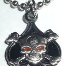 ACE OF SPADES Death Card Sniper Scope Iron Cross PENDANT NECKLACE w/ CHAIN