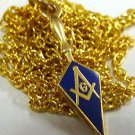 Trowel Square Compass Masonic Masonry Freemason Pendant Necklace w/ chain