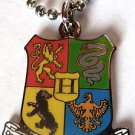 HOGWARTS Coat of Arms Crest Shield Harry Potter Book Pendant Necklace w/ Chain