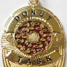 DONUT TASK FORCE Police SWAT Sheriff CIA Badge PENDANT NECKLACE w/ CHAIN