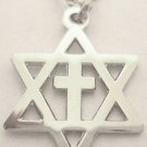 MESSIANIC CROSS Christians for Israel Nickel Jewish PENDANT NECKLACE w/ CHAIN