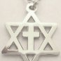 MESSIANIC CROSS Christians for Israel Nickel Jewish PENDANT NECKLACE w/ CHAIN