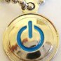 POWER ON OFF ICON hp mac ipad iphone dell touch PENDANT NECKLACE w/ CHAIN