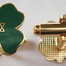 JEWISH LUCKY CLOVER Star of David Israel Cuff Link CUFFLINKS SET