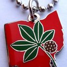 The Ohio State University OSU Buckeyes Football Necklace Pendant w/ball Chain