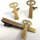 FOLGER ADAM Replica KEY Prison Corrections Jail TIE BAR CLIP CUFFLINKS SET