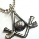 Golf PGA Clubs Ball Square Compass Masonic Freemason York Rite Pendant Necklace