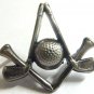 Golf PGA Clubs Ball Square Compass Masonic Freemason York Rite  Hat Lapel Pin