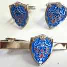 Legend of Zelda Link Hylian Triforce Nintendo Shield TIE BAR CUFFLINKS SET PAIR