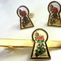 Dark Tower KEYHOLE Gunslinger TIE BAR CUFFLINKS SET - Stephen King Marvel Comic