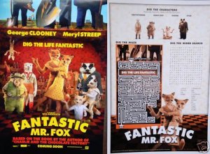 Fantastic Mr Fox  Original Movie Poster  Double Sided 14x20
