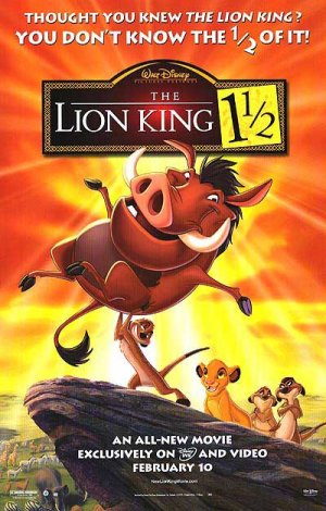 Lion King 1 1/2 Original Movie Poster Single Sided 24 x36