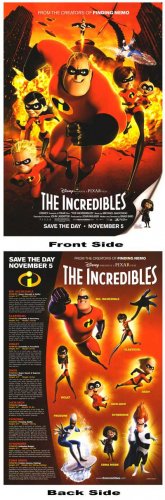Incredibles  Original Movie Poster Double Sided 18X24