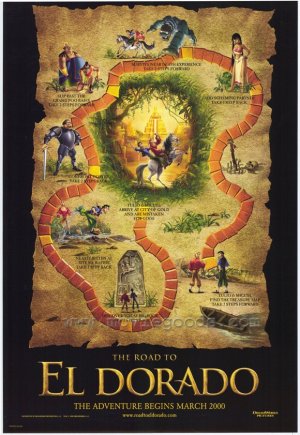 ROAD TO EL DORADO MAP  Movie Poster  27X40 DOUBLE SIDED ORIGINAL