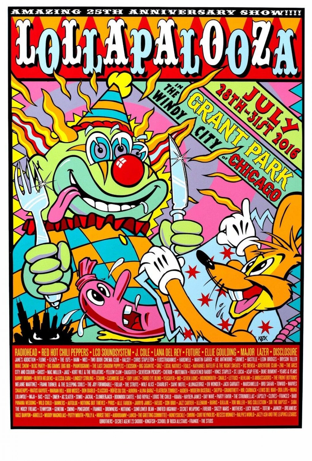 Lollapalooza  Poster 13x19 inches G