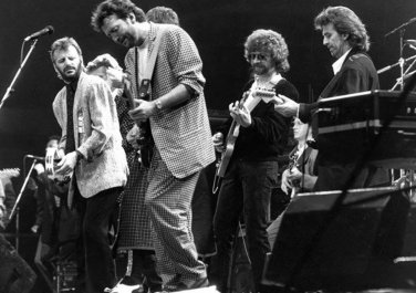 Eric Clapton, Ringo Starr Jeff Lynne and George Harrison Poster 13x19 inches