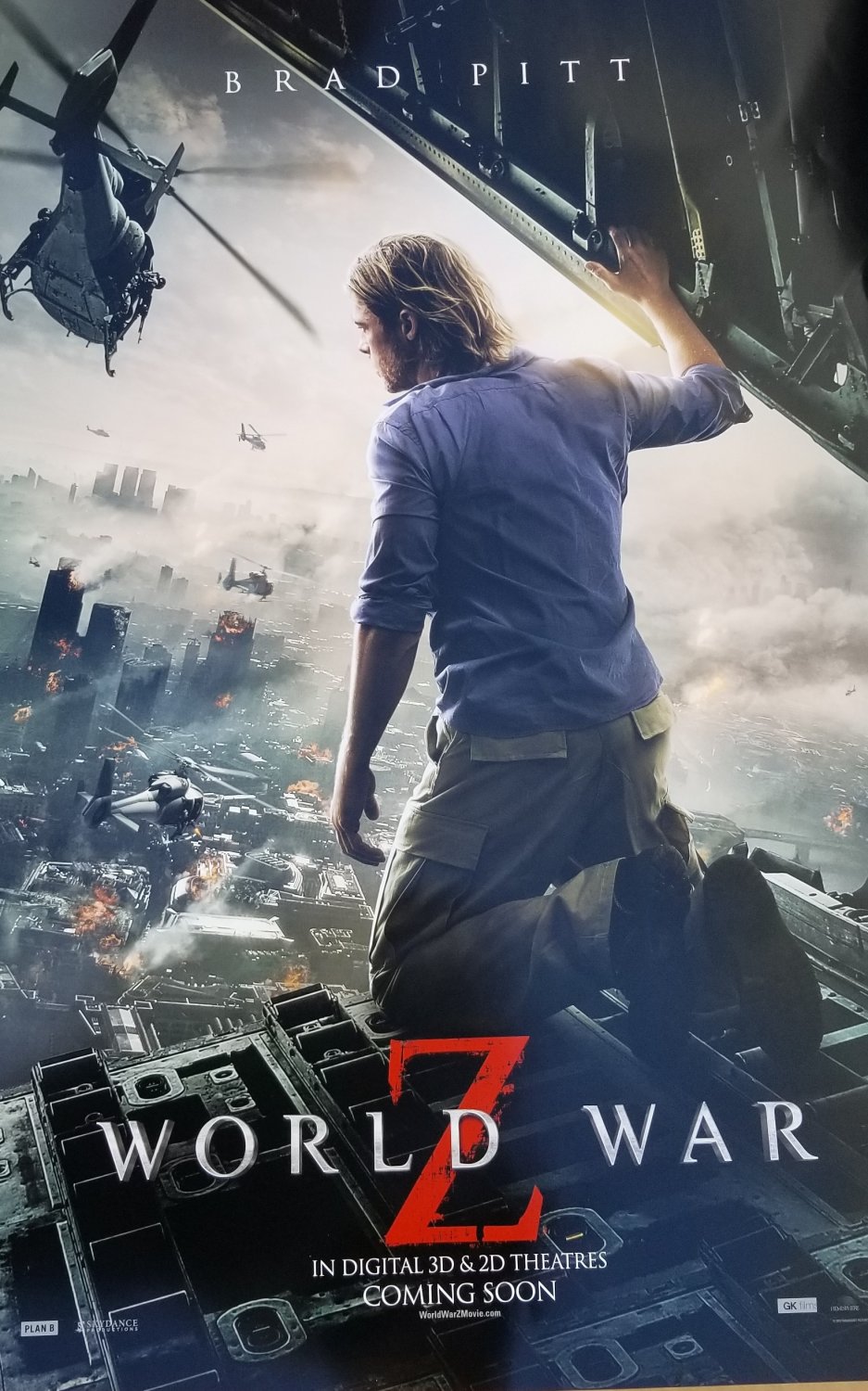 World War Z ISpanish Movie Poster Double Sided Original 27 X40 ( White)