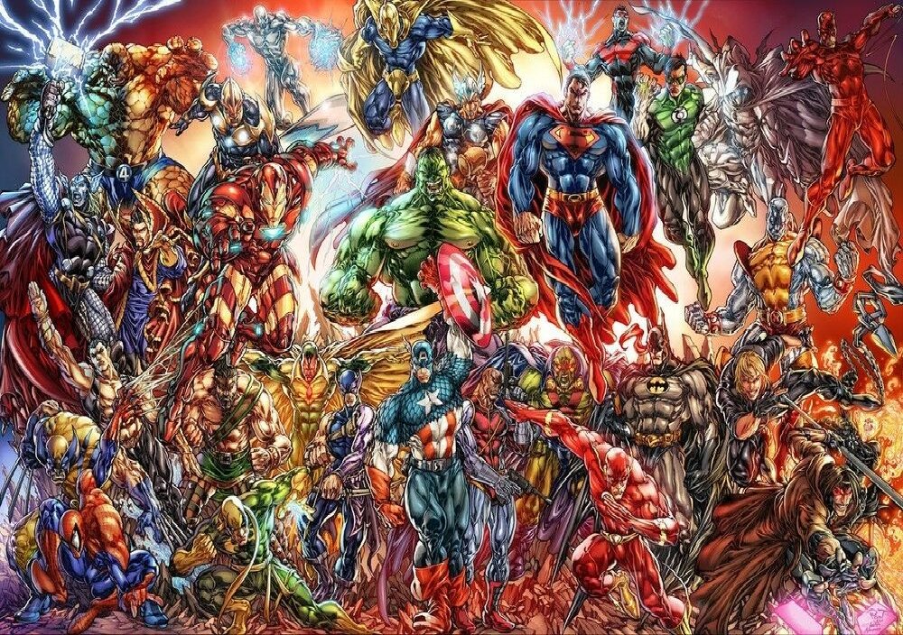 Marvel vs Dc Style I  Poster 13x19