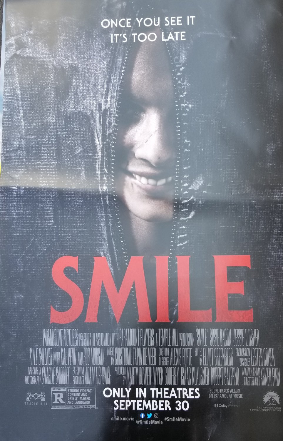 Smile Regular Original Movie Poster Double Sided 27 X40