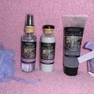 NEW 5 PC Bath set! Grapeseed & Aloe with Bath salts, lotion, body mist, scrub, pouf