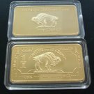 NEW 100 MILLS GOLD BUFFALO BAR  1 TROY OZ MINT COPY