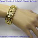 FAB GOLD TONE DESIGNER STYLE CLAMPER BANGLE BRACELET