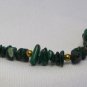 Polished Green Malachite Stone & Brass Bead Bracelet