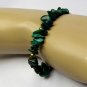 Polished Green Malachite Stone & Brass Bead Bracelet