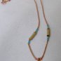 Southwestern Solid Copper Feather Turquoise  Necklace