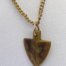 Vintage Avon Brown Agate Arrow Pendant Necklace