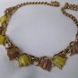 Mid Century Mauve & Chartreuse Thermoset Necklace