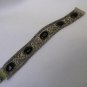 Vintage Baroque Black Glass Cabachon Latch Bracelet