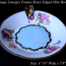 VINTAGE LIMOGES FLOWER BRASS TRIM MINT BOWL BLUE GOLD